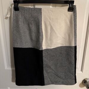 Talbots Black and White Colorblock Pencil Skirt